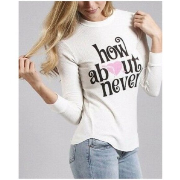 WILDFOX Couture How About Never Print Thermal Top size S - Picture 3 of 14